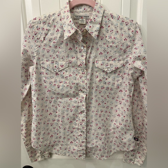 Vintage Polo Jeans Co Ralph Lauren Floral Snap Up Western Style Blouse S - Picture 1 of 5